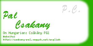 pal csakany business card