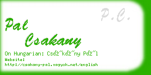 pal csakany business card